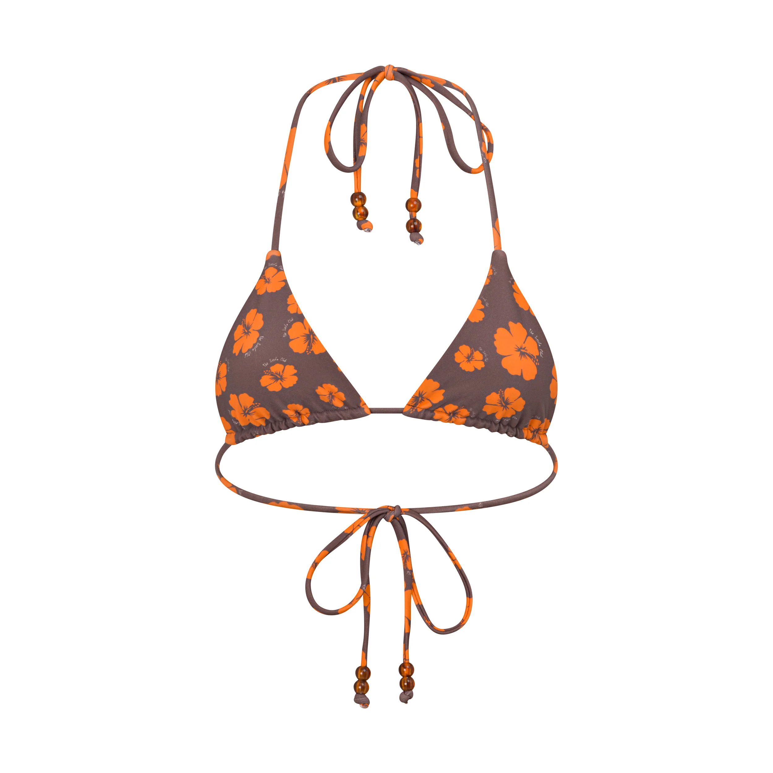Brown Hibiscus - Halter Bikini Top - Image 6