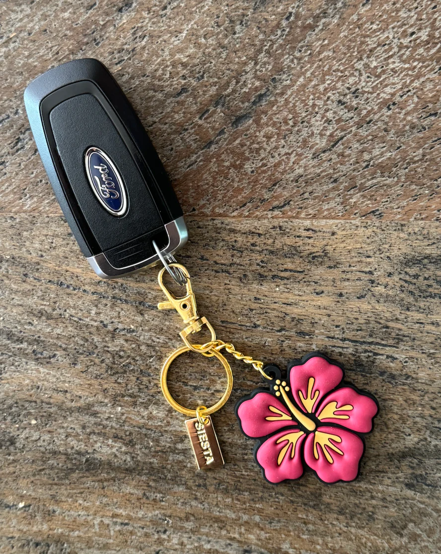 Hibiscus Key Chain - Pink - Image 3
