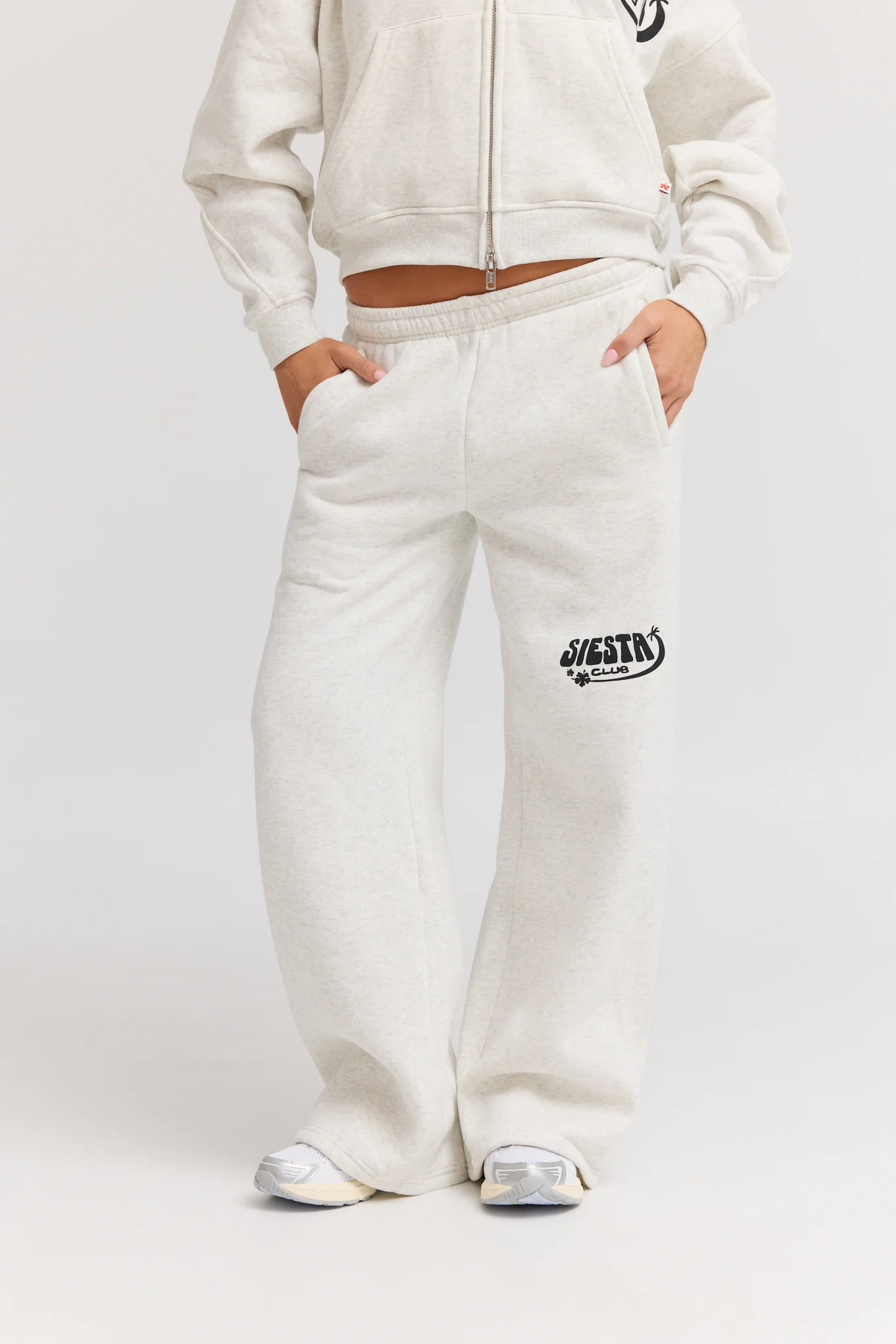 Island Wide Leg Sweatpants - Grey Marle - Image 3