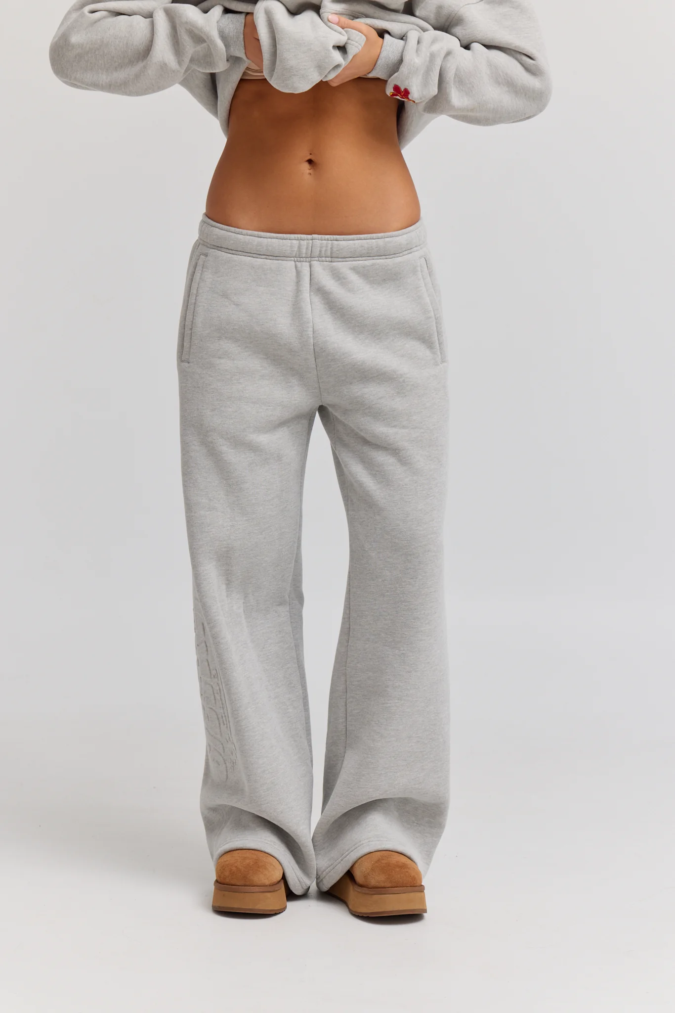Palma Wide Leg Sweatpants - Deep Grey - Image 3