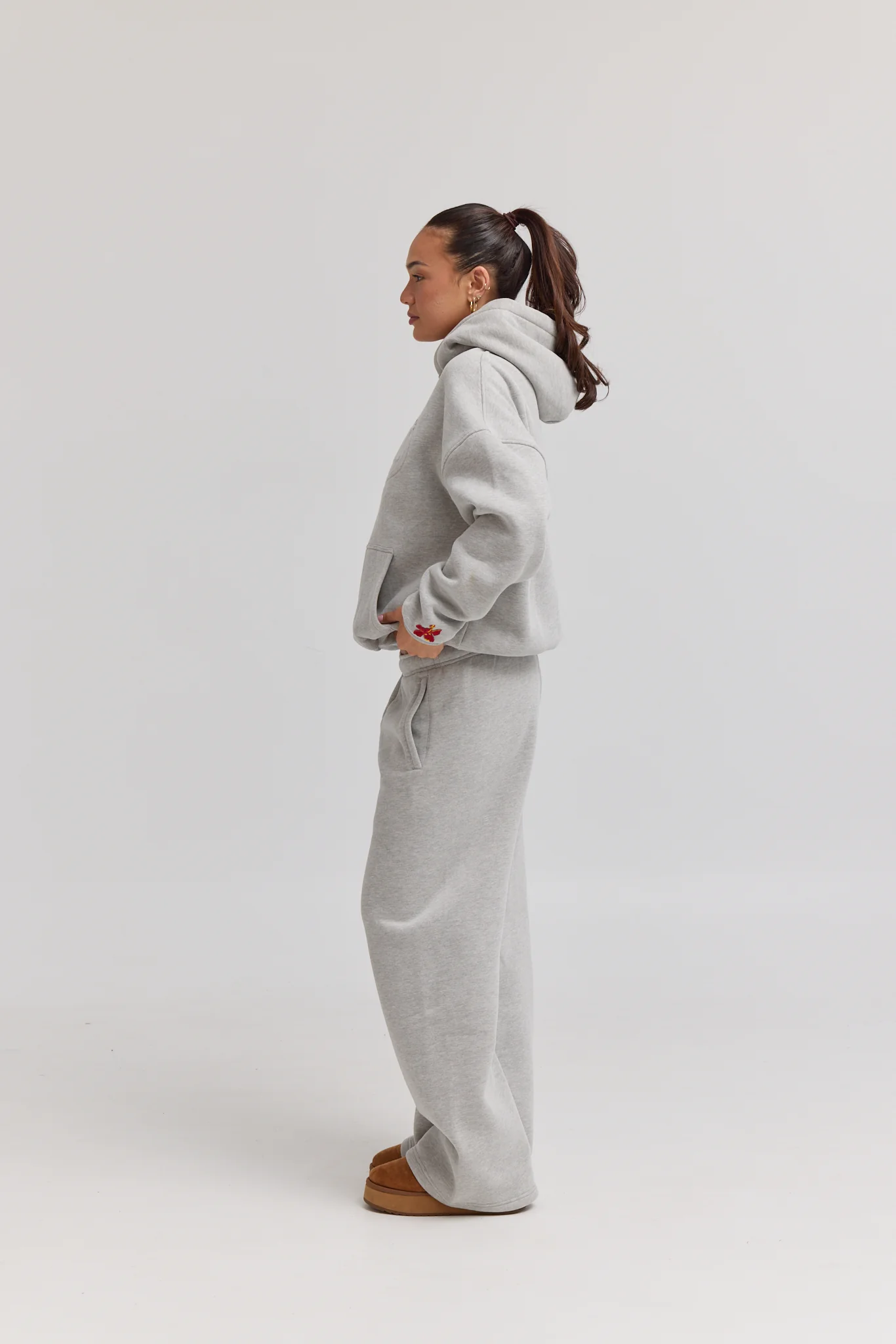 Palma Wide Leg Sweatpants - Deep Grey - Image 6