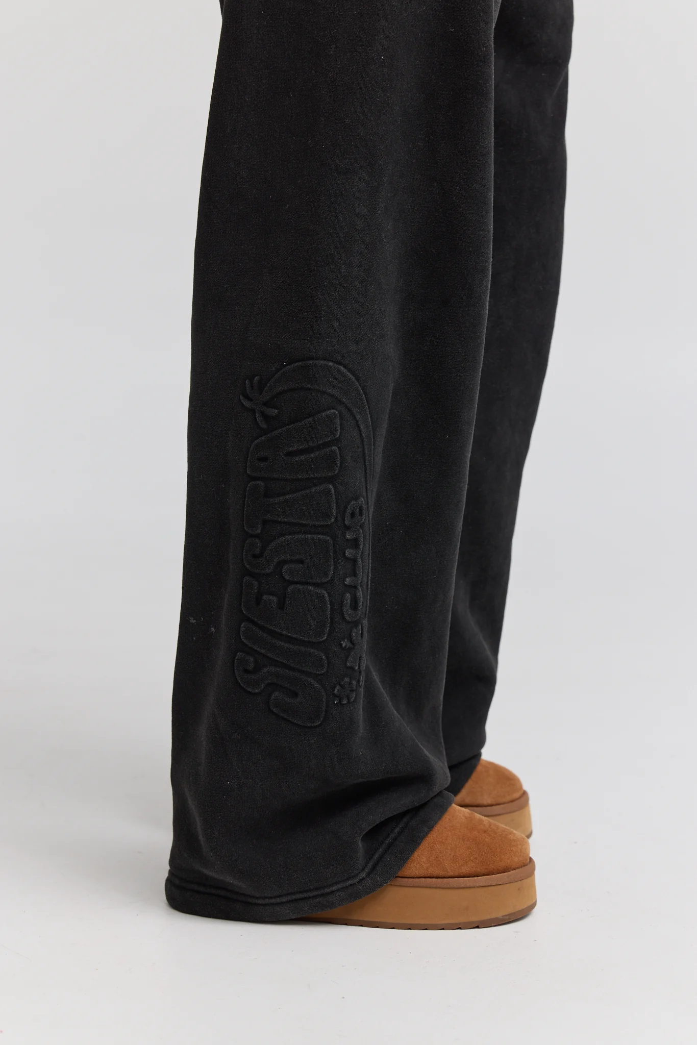 Palma Wide Leg Sweatpants - Vintage Black - Image 3