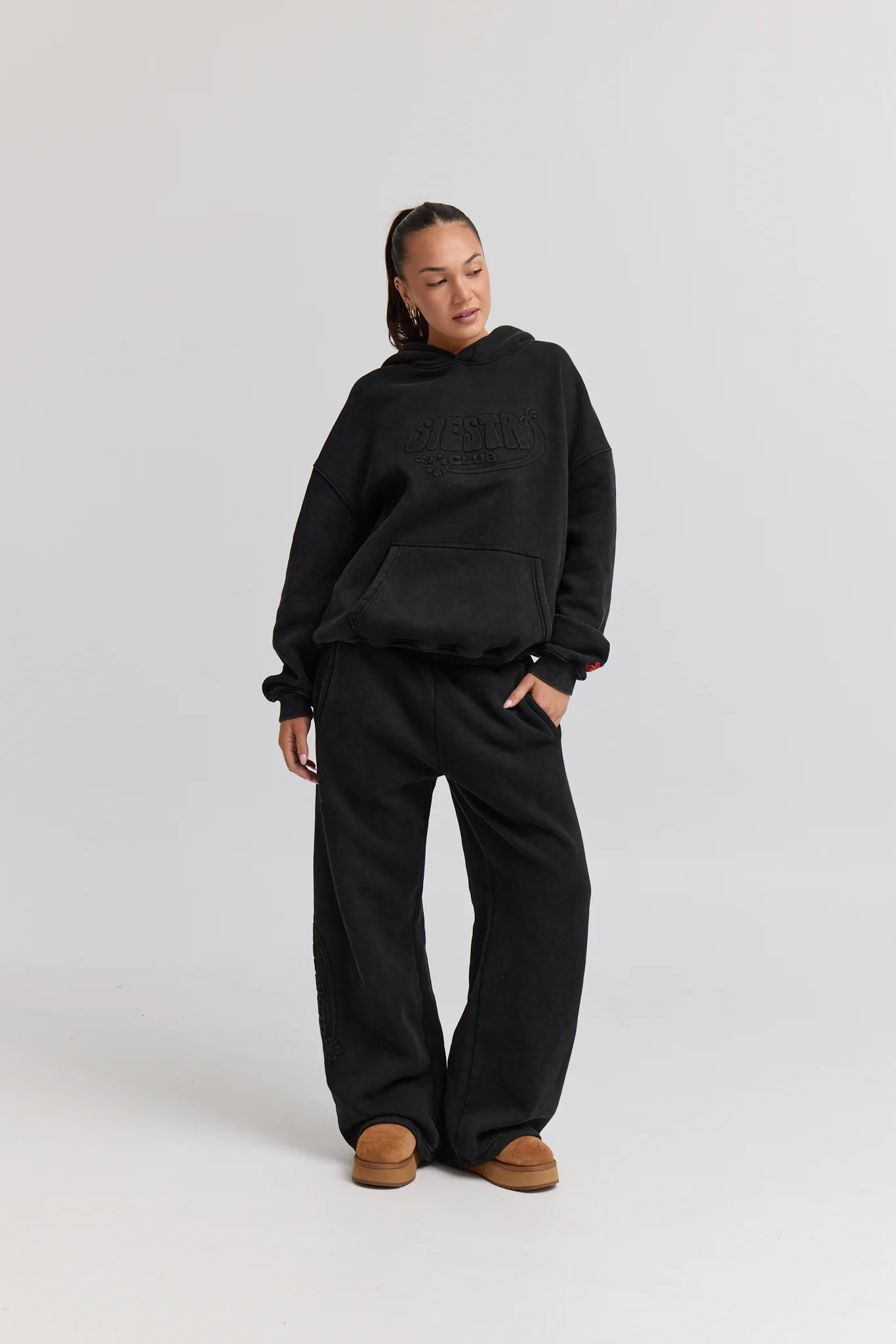 Palma Wide Leg Sweatpants - Vintage Black - Image 5